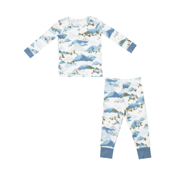 Long Sleeve Bamboo Loungewear Set - Mountains