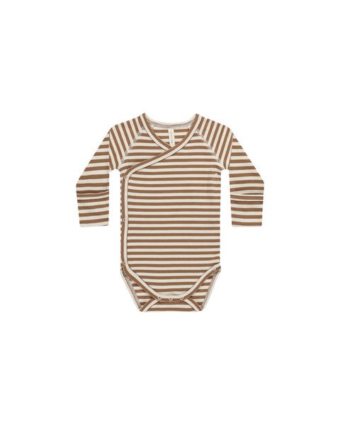 Side Snap Bodysuit - Cinnamon Stripe