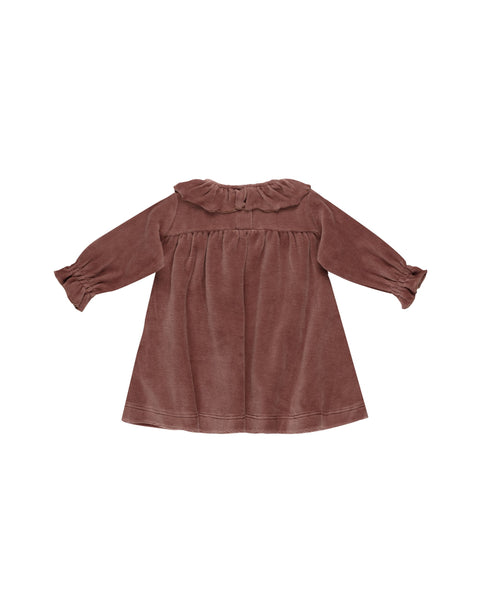 Velour Baby Dress - Cranberry