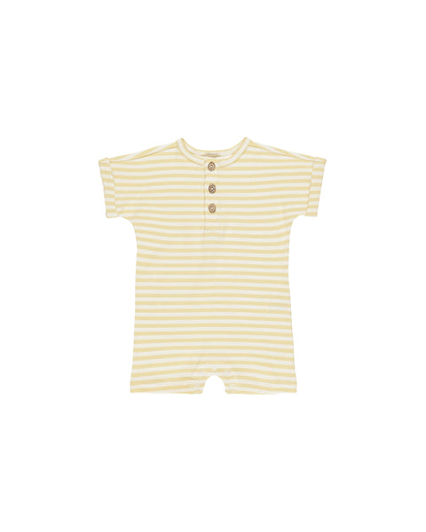 Short Sleeve One-Piece - Yellow Stripe