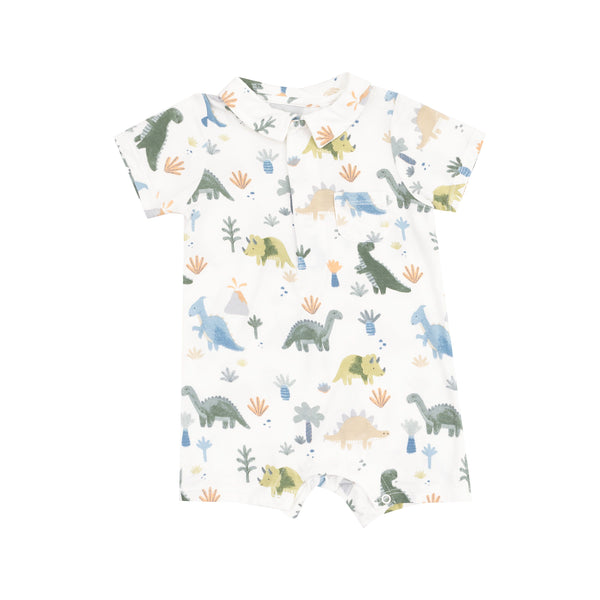 Polo Shortie Romper - Soft Dinos