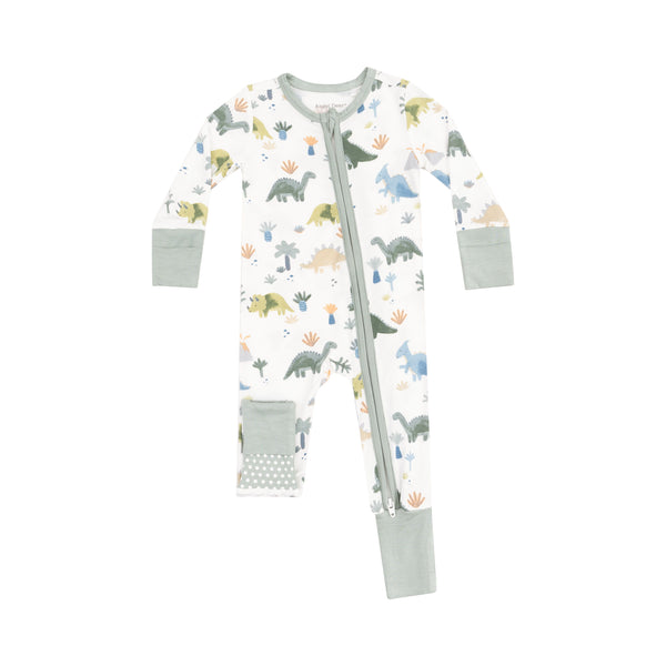 Bamboo Zipper Romper - Soft Dinos