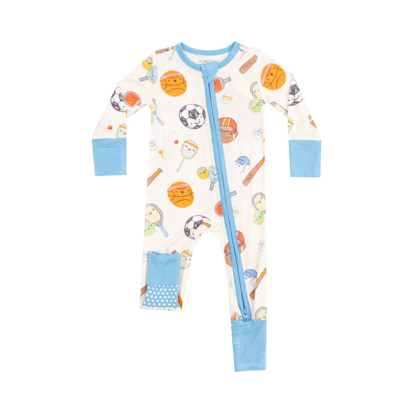 Bamboo Zipper Romper - Sports Ball Friends