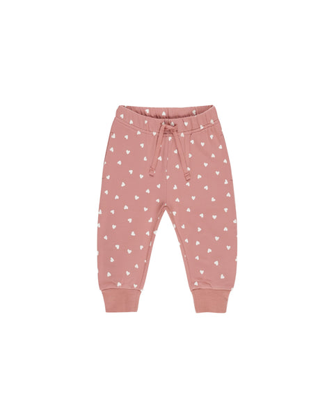 Relaxed Sweatpant - Tiny Hearts - Lipstick