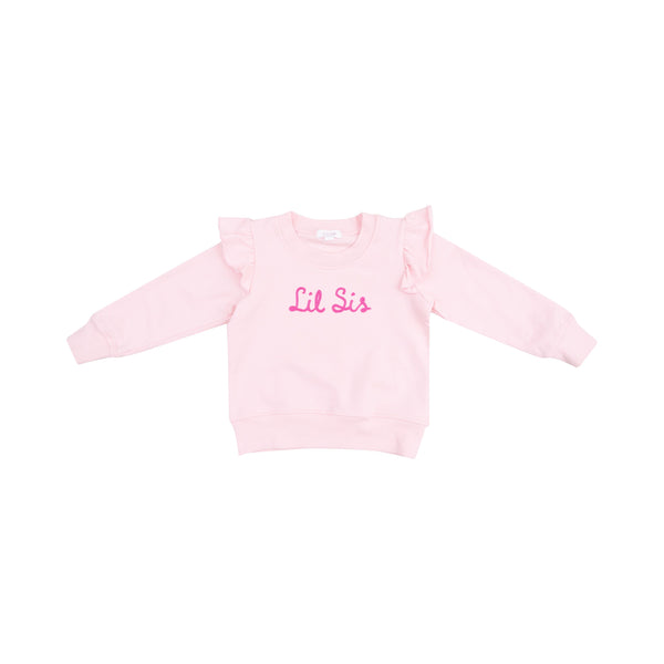 Lil Sis Ruffle Sweatshirt - Pink