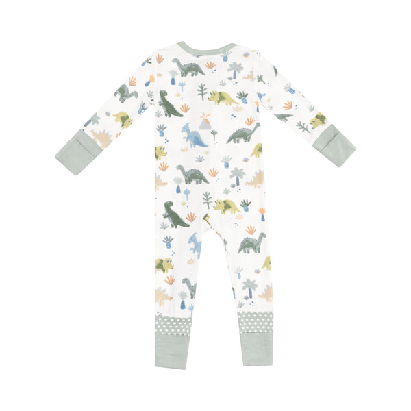 Bamboo Zipper Romper - Soft Dinos