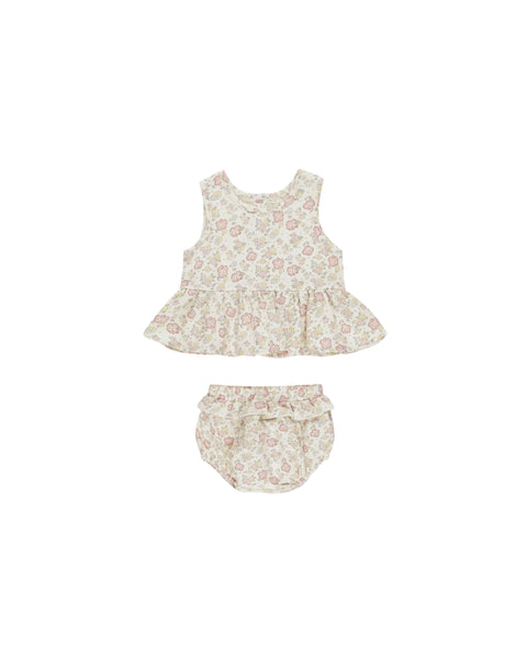 Sleeveless Peplum Set - Bloom