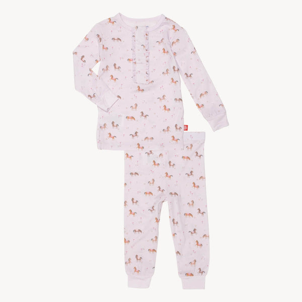 Modal Long Sleeve Toddler Pajamas - Purple Rein