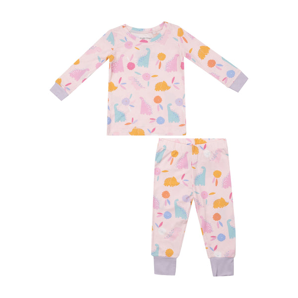 Long Sleeve Bamboo Loungewear Set - Floral Dinos