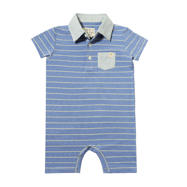 Saltash Polo Romper - Royal/Yellow