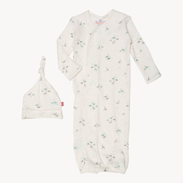 Organic Cotton Magnetic Gown & Hat - Tiny Diny