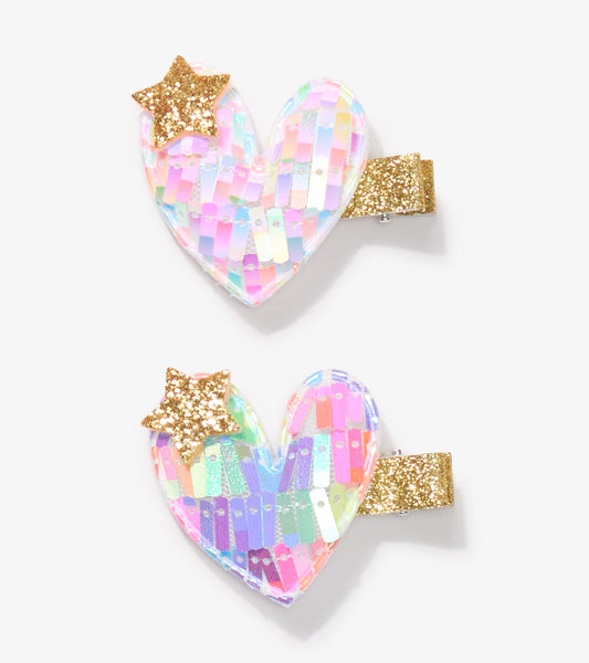 Hair Clips - Colourful Hearts