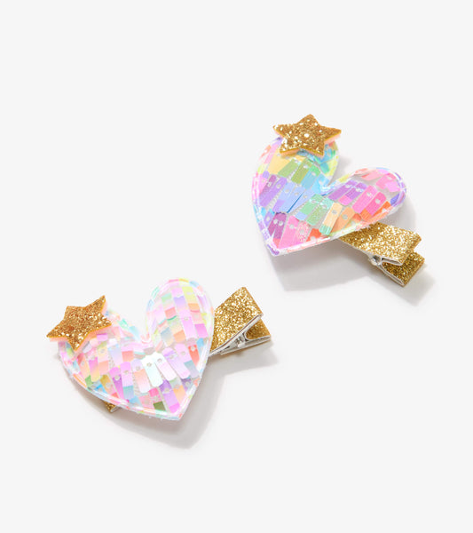 Hair Clips - Colourful Hearts