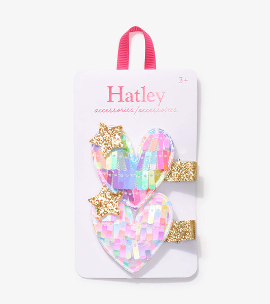 Hair Clips - Colourful Hearts