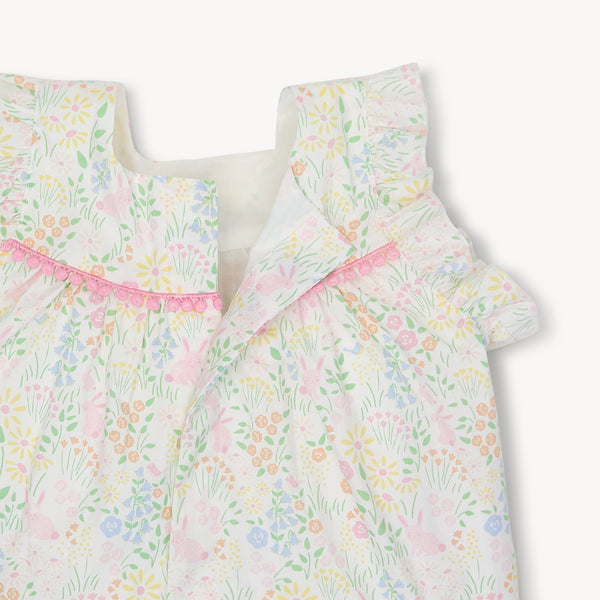 Hoppy Garden Cotton Dress + Diaper Cover Set