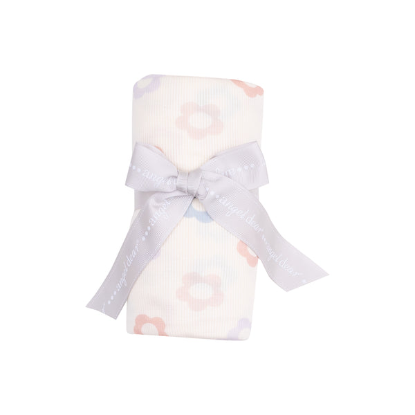 Bamboo Ribbed Swaddle Blanket - Daisy Pop