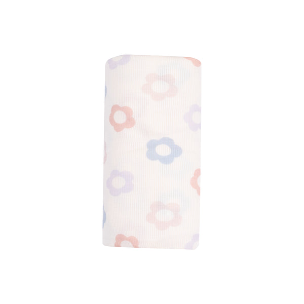 Bamboo Ribbed Swaddle Blanket - Daisy Pop