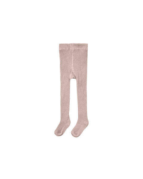 Solid Ribbed Tights - Mauve