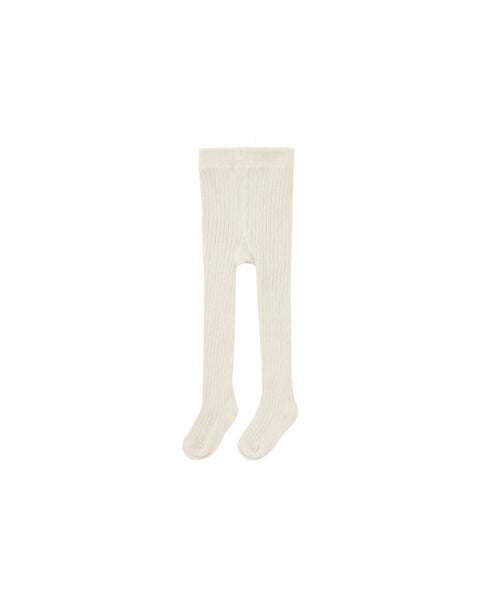 Solid Ribbed Tights - Natural