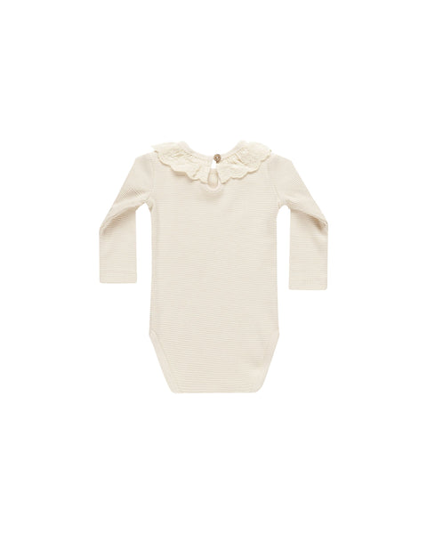 Ruffle Collar Bodysuit - Natural