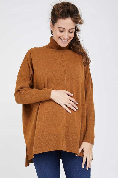 Tory Knit Maternity Sweater - Mustard