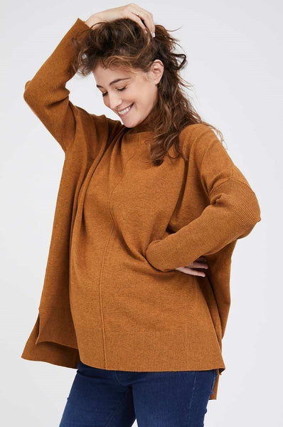 Tory Knit Maternity Sweater - Mustard