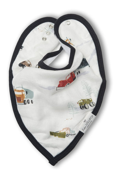 Luxe Muslin Bandana Bib Set - Happy Trucks