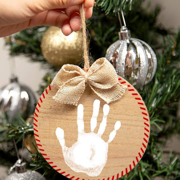 Fill & Print Ornament and Paint Kit - Rustic Burlap Ribbon