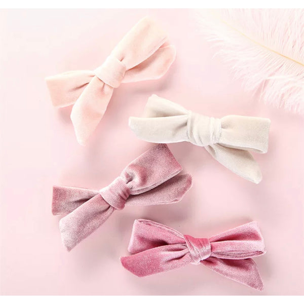 Velvet Pigtail Clips - Various Colors