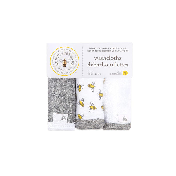 Honey Bee Organic Washcloths 3 Pack