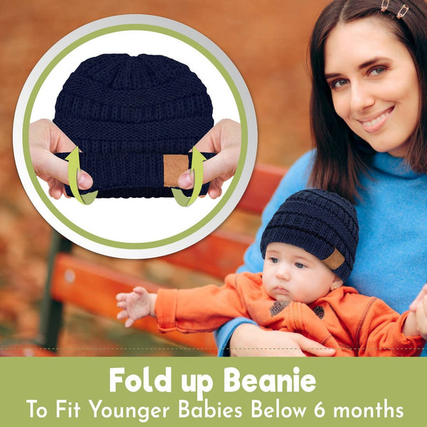 Baby Knitted Beanie - 3 Pack (Urban)