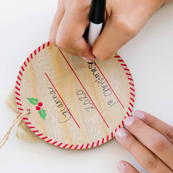 Fill & Print Ornament and Paint Kit - Rustic Burlap Ribbon