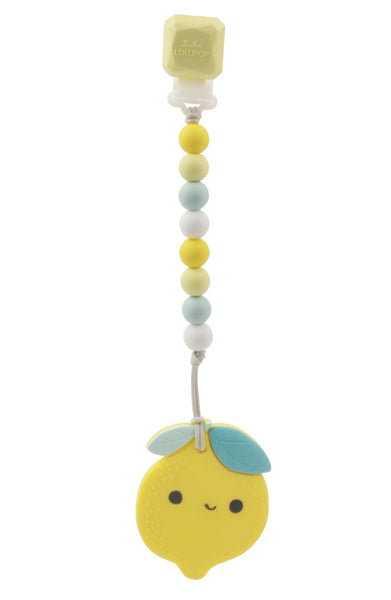 Silicone Teether With Gem Clip - Lemon