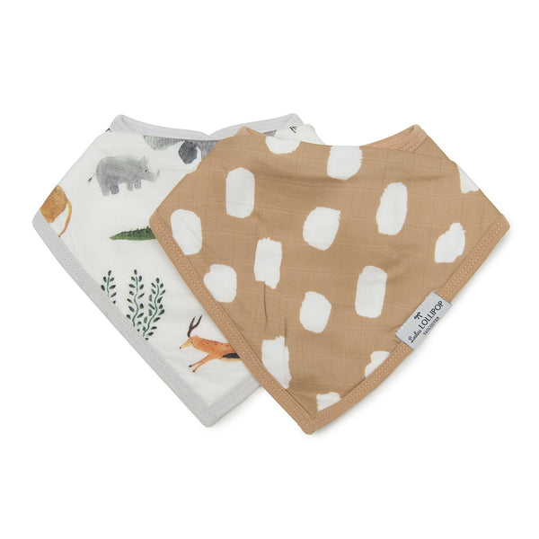 Luxe Muslin Bandana Bib Set - Safari Jungle