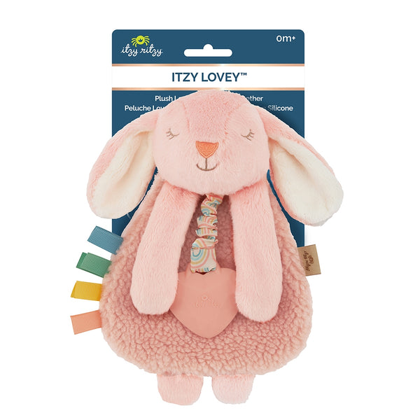 Itzy Lovey Bunny Plush with Silicone Teether Toy