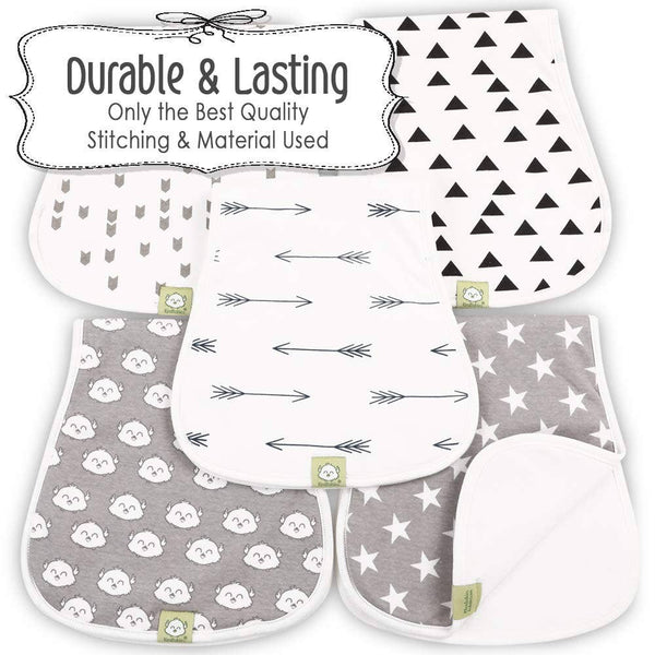 Organic Burp Cloths Grayscape - Set of 5