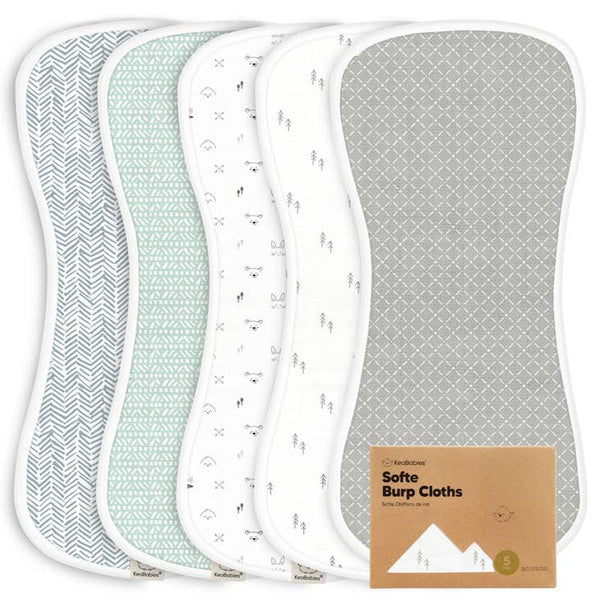 Softe Muslin Baby Burp Cloths - Nordic - Set of 5