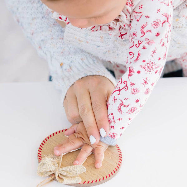 Fill & Print Ornament and Paint Kit - Rustic Burlap Ribbon