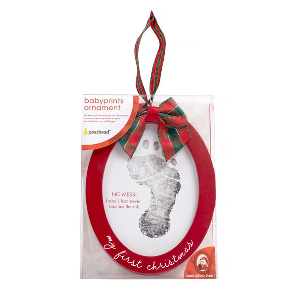 Babyprints Photo Ornament - Red