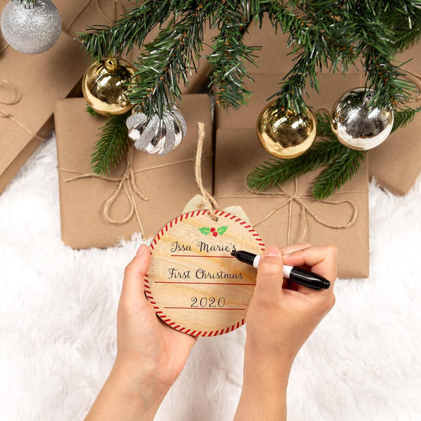 Fill & Print Ornament and Paint Kit - Rustic Burlap Ribbon