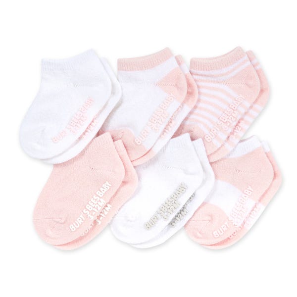 6 Pack Organic Cotton Ankle Socks - Blossom