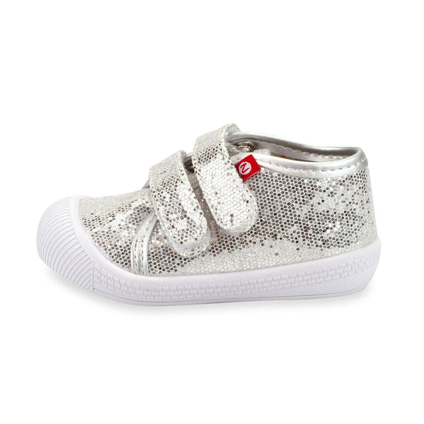 Nina Double V Shoe - Silver Sparkle